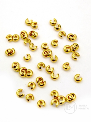 Dop cu închidere 4.5x2mm OȚEL (304) placat cu aur 10 bucăți 305983