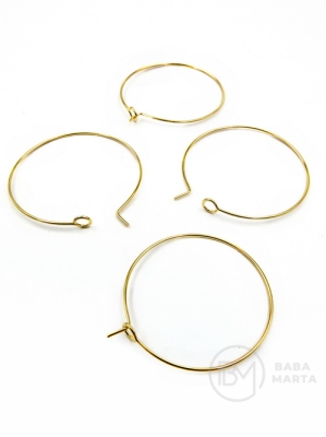 Cercei rotunzi 40x1mm OȚEL culoare aurie 4 buc 305987