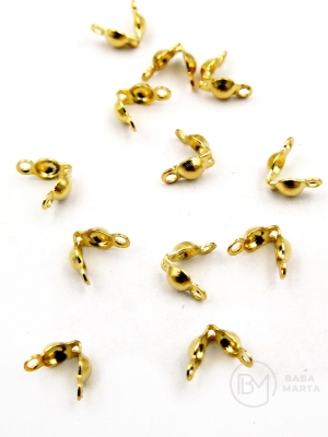 Vârf 6x3mm OȚEL (304) diametru interior 2.4mm placat cu aur 10 bucăți 305991