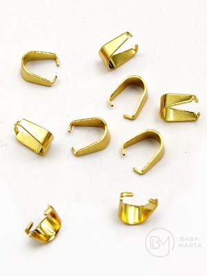 Capac pendantiv 8x7x4mm OȚEL (304) placat cu aur 10 bucăți 305992