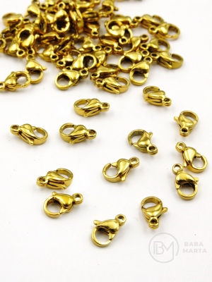Închizatore 9x5x3mm OȚEL placat cu aur 2 pieces 305998