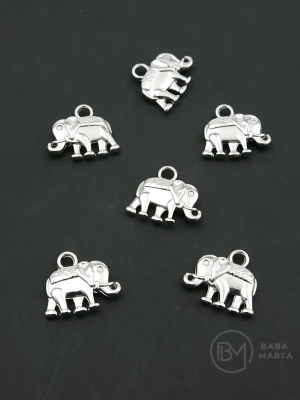 Pandantiv metalic elefant 12x14mm 10 bucăți 306595