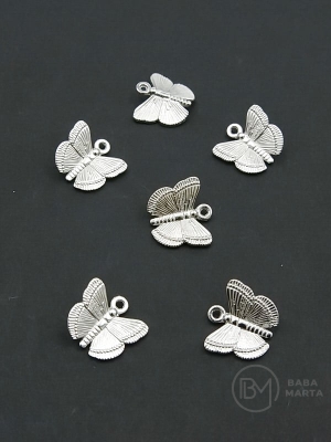 Pandantiv fluture metalic 12x13mm 20 bucăți 306597
