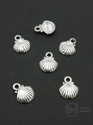 Pandantiv metalic cu scoică 14x12mm, 10 bucăți, 306600