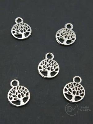 Pandantiv metalic pomul of life 15x11mm 20 buc 306603