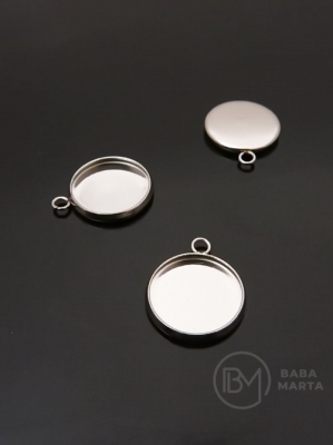 Pandantiv 11.5x8x2mm OȚEL (304) pentru încastrare 6mm 10 bucăți 307929