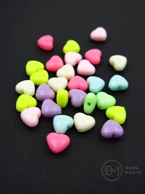 Inimă 9x8x5mm MIX 40gram ~210 bucăți 311426