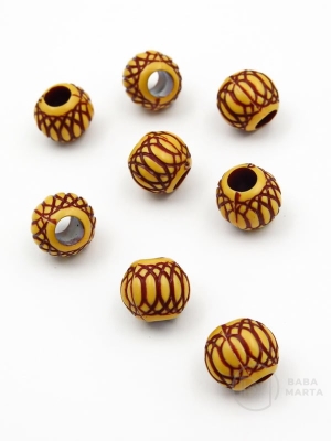 Bilă 11x12mm imitație lemn 1 pachet 40g ~70 buc 311721
