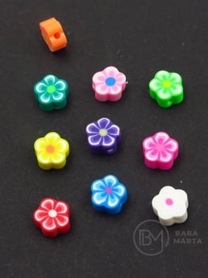 FIMO floare 8x4mm gaură mixtă 1.5mm 1 pachet 10 buc 312587