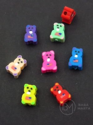 Mix de nămol FIMO Ursuleți 9~12x7~9x3~5mm 1 pachet 10 buc 312614