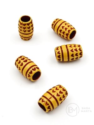 Mărgele 15x10mm imitație lemn gaură 5mm 1 pachet 40g ~67 buc 312817
