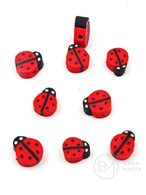 Mărgele FIMO ~8~10x~4.5mm buburuză 10 buc 312932