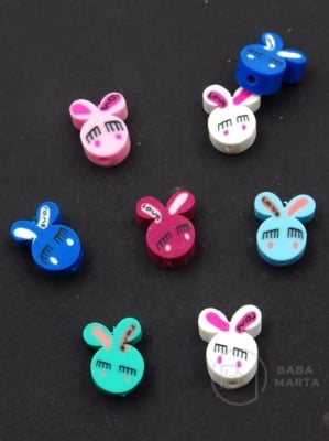 Mărgele FIMO ~10~12x~4.5mm iepure 10 buc 312933