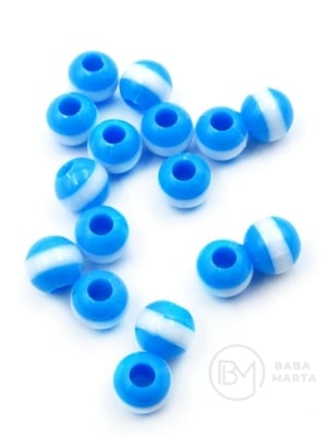 Margele 11,5x10mm alb și albastru 40g ~57 buc 312957