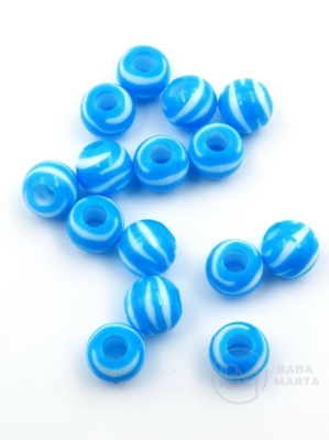 Margele 11.5x10mm alb si albastru 40g ~55buc 312959