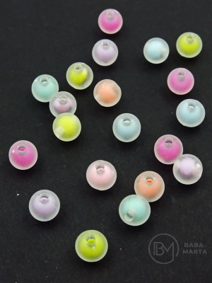 Margele 8mm mate cu gaura colorata la base 2mm 40 grams ~147 pieces 312980
