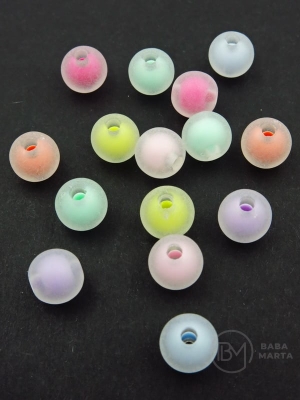 Margele 10mm mate cu gaura la baza colorata 2.2mm 40 grams ~79 pieces 312981