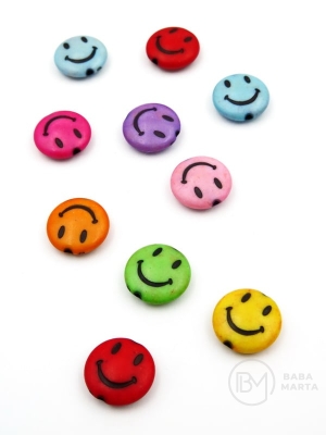 Smile 13x4mm gaură colorată 1.5mm 40 grame ~75 bucăți 312993