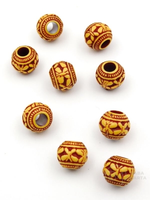 Mărgele 9x11mm imitație lemn gaură 3.5mm 40 grame ~77 bucăți 312998