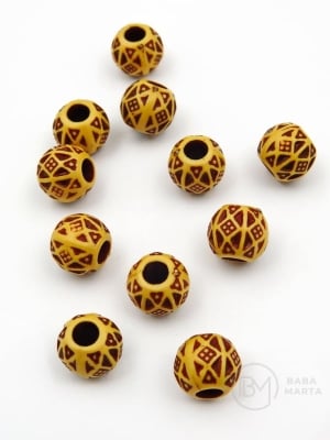 Mărgele 9x11mm imitație lemn gaură 4mm 40 grame ~68 pieces 313000