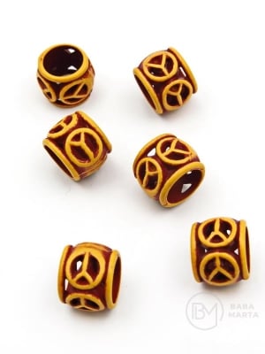 Mărgele 10x12mm imitație lemn gaură 7.5mm 40 grame ~110 pieces 313002