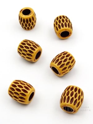 Mărgele 13x12.5mm imitație lemnă 5mm 40 grame ~36 bucăți 313005