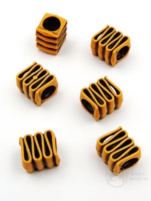 Mărgele 13x12x10mm imitație lemn gaură 7mm 40 grame ~49 pieces 313007