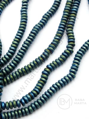 Disc de hematit 4x2mm mat nemagnetic gaură 1mm ~200 buc ~40cm1wt 353072