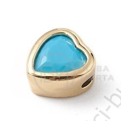 Margele inimă 6x6x4.5mm alamă cu zirconiu cubic 1 bucată 305375