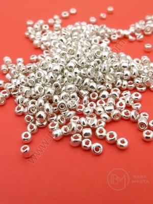 Mărgele de sticlă argintii 2mm 50g 331540