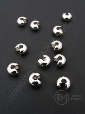Dop cu lacăt 5x2mm OȚEL (304) culoare argintiu gaură 2mm 1 pachet 10buc 305777