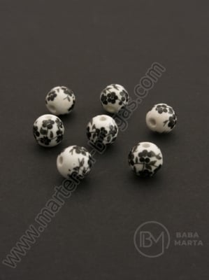 Bilă de porțelan 8mm vopsită gaură 2mm 1 buc 335210