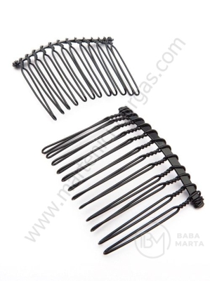 Pieptene metalic pentru păr 48x36x1mm negru 1 buc 302186