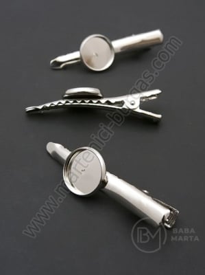 Clemă 45mm culoare argintie, bază de montare 12mm, 1 pachet de 5 bucăți 301992