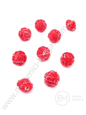 Trandafir rosu 13x10mm pictat 1 pachet 40g ~67 buc 312175