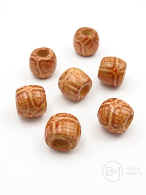 Bilă 12x11mm lemn vopsit gaură 5mm 40 grame ~68 bucăți 327014
