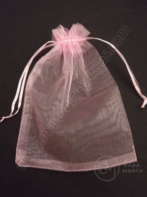 Saculet pentru bijuterii 9x12cm organza roz 1 pachet 10 buc 461279