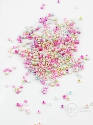 Mărgele de sticlă 2,5x2mm 40grame ~3100 bucăți 331185