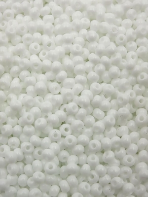 Mărgele de sticlă ~2x~1.2~1.5mm 13-0 alb solid calitatea I 50 grame 331840