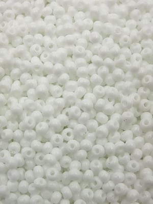 Mărgele de sticlă ~3x~2.5mm 8-0 alb solid calitate 1 ~1500 bucăți 331846