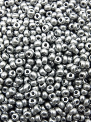 Mărgele de sticlă ~4x~3mm 6-0 culoare argintie calitate 1 ~750 bucăți 331854