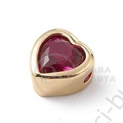 Margele inimă 6x6x4.5mm alamă cu zirconiu cubic 1 bucată 305373