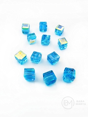 Cub de cristal 5.5x5.5mm gaură AB 1.5mm 1 pachet 10 bucăți 335004