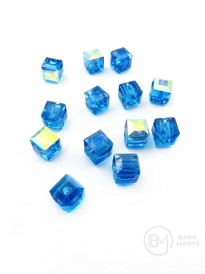 Cub de cristal 5.5x5.5mm gaură AB 1.5mm 1 pachet 10 bucăți 335005