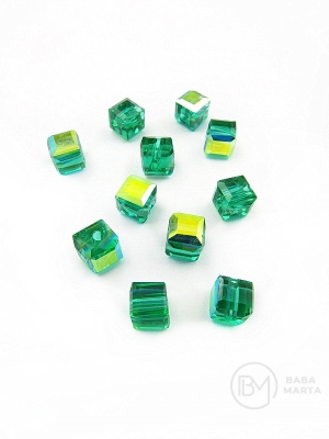 Cub de cristal 5.5x5.5mm gaură AB 1.5mm 1 pachet 10 bucăți 335007