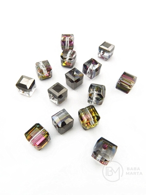 Cub de cristal 5.5x5.5mm gaură AB 1.5mm 1 pachet 10 bucăți 335009