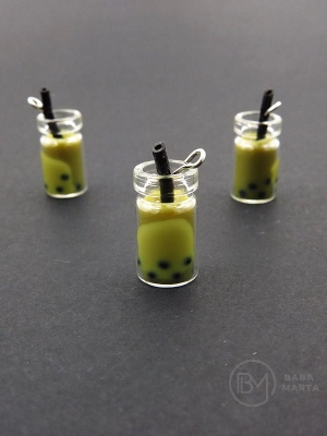 Pendant sticla borcan 18x10mm cu smoothie de fructe 1 pachet 2 bucati 335487
