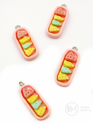 Pendant din rășină cu fursecuri ~30x~12mm 2 pieces 335896