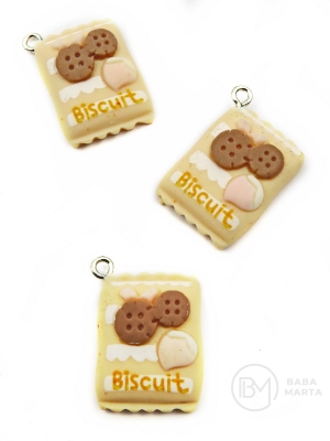 Pandantiv rășină biscuit 22x17x5mm gaură 2mm 2 buc 335920