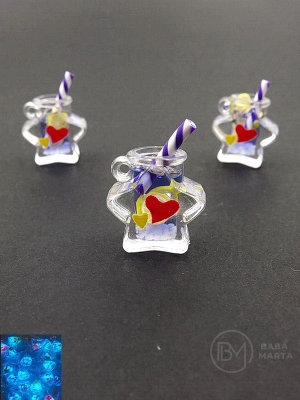 LAMPĂ PENDANTĂ 17x11mm stea cocktail gaură 2mm 2 buc 335934